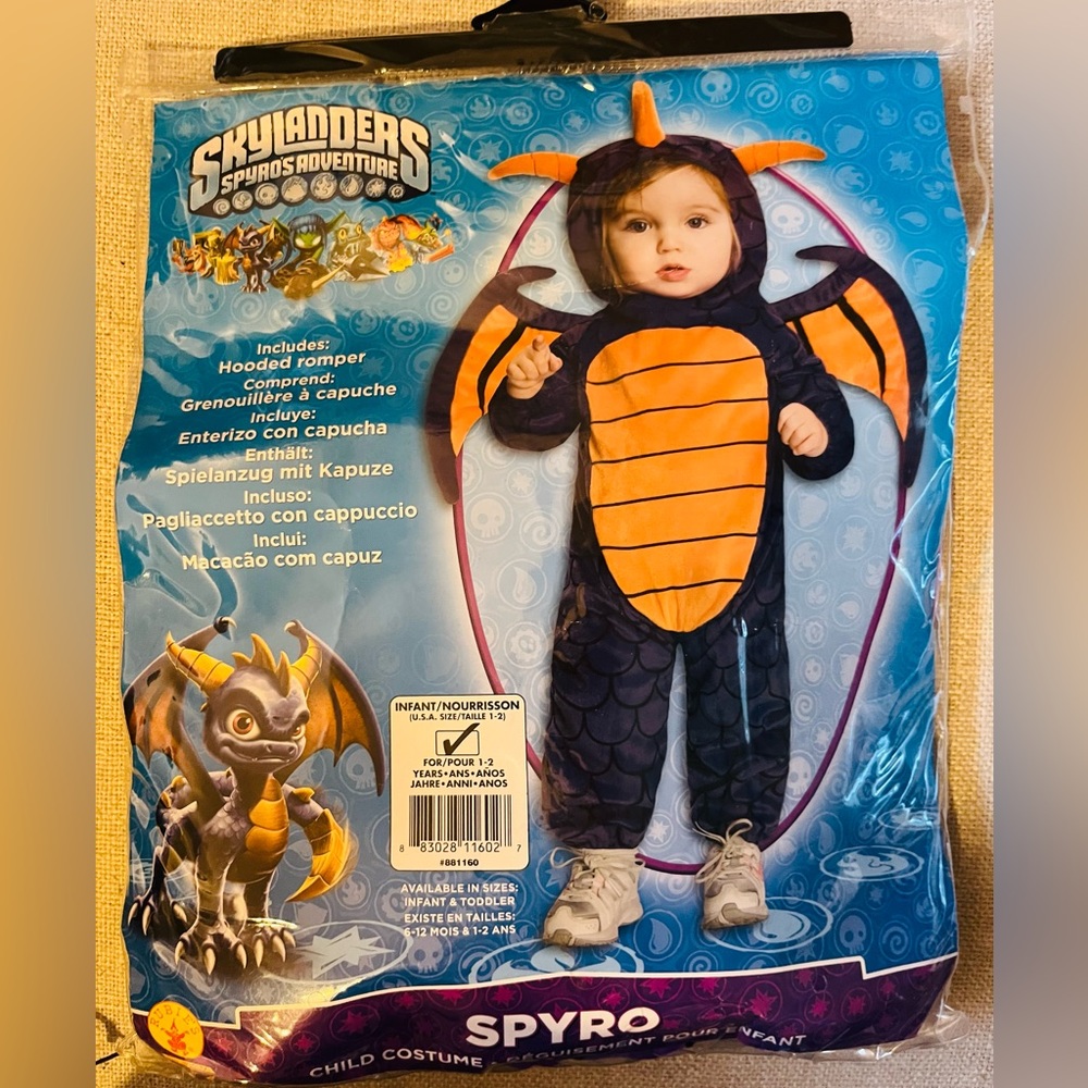 Toddler Spyro dragon costume